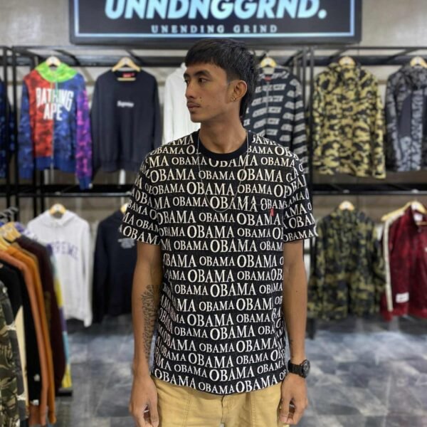 SUPREME Obama AOP Black Tee (Medium) - SOLD