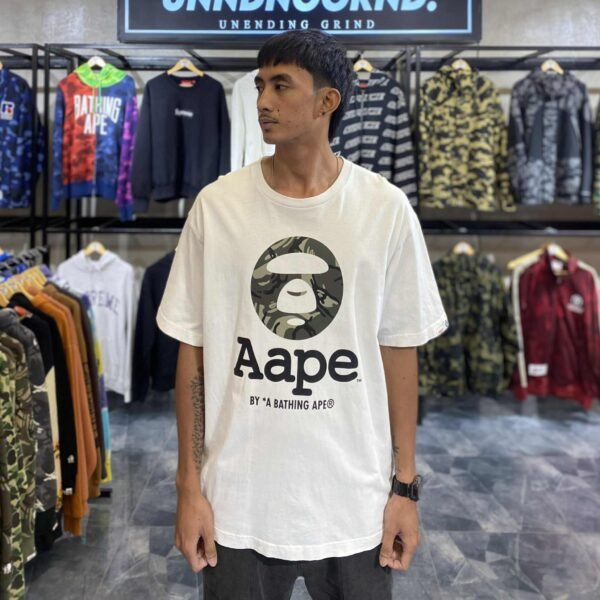 AAPE Moonface Camo White Tee (2XL) - SOLD