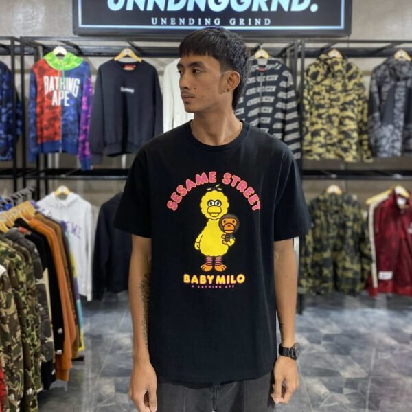 BAPE x SESAME STREET Milo & Big Bird Black Tee (XL) - SOLD