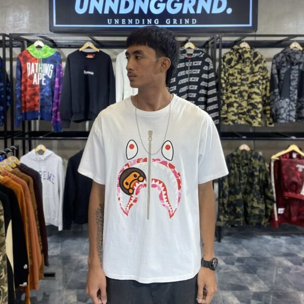 BAPE Color Camo Milo Shark White Tee (XL) - SOLD