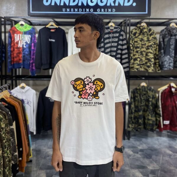 BAPE Sakura Baby Milo White Tee (XL) - SOLD