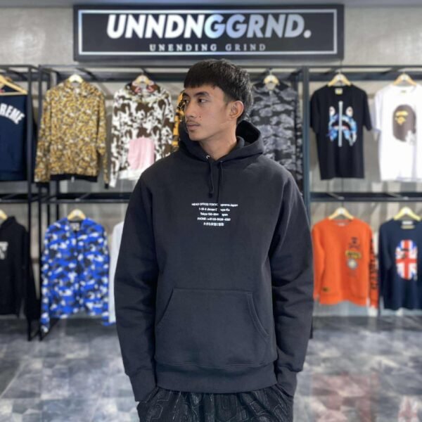 SUPREME Basic Head Office Black Hoodie (Medium) - SOLD