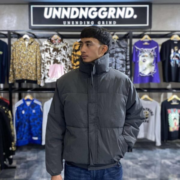 ESSENTIALS Dark Gray Puffer Jacket (Small)