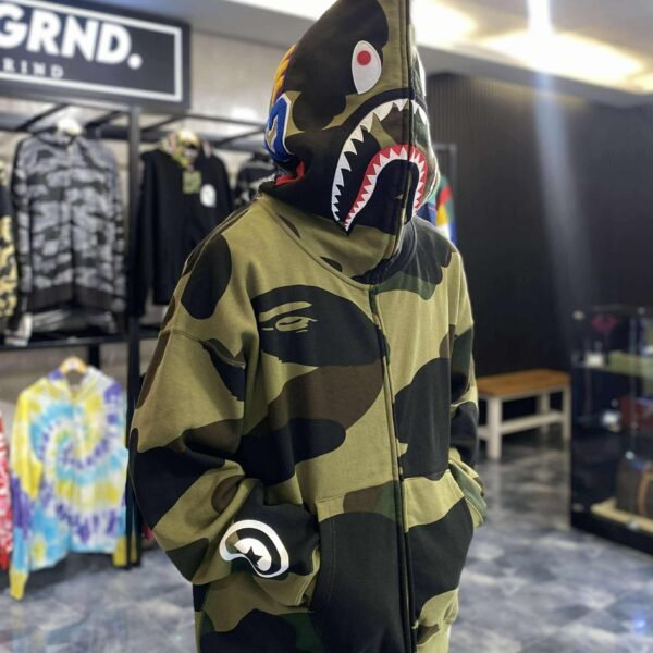 BRANDNEW BAPE Shark Giant Camo Full Zip Hoodie (Large) - SOLD