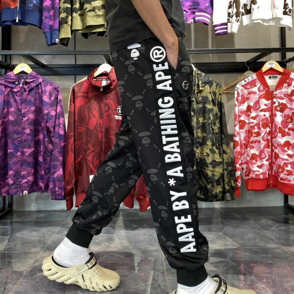 AAPE AOP Side Tape Black Jogger Pants (Large) - SOLD