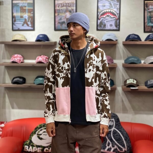 BAPE Cow Full Zip Hoodie Brown Camo (Large)