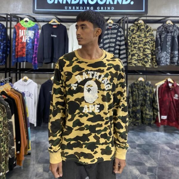 BAPE 1st Camo Big Ape Head Long Sleeves Tee (Large) - SOLD