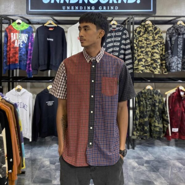 BAPE Patchwork Button Down Shirt (XL) - SOLD