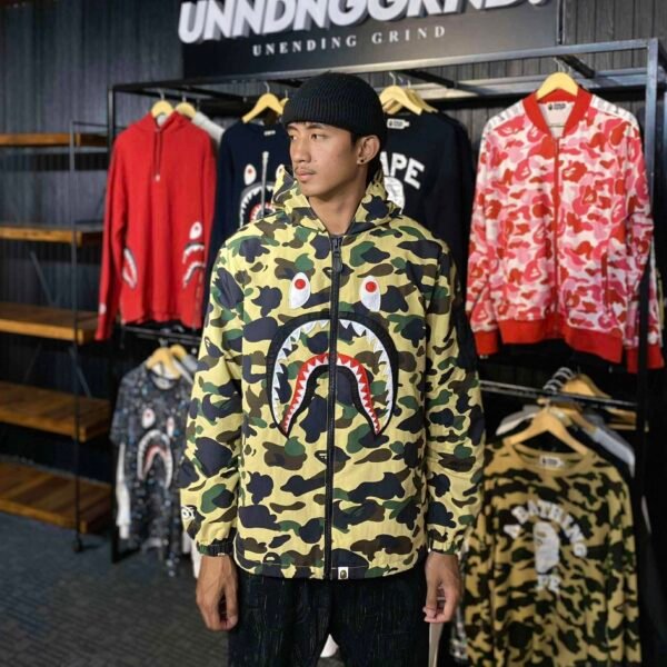 BAPE Shark Camo Outdoor Jacket with Hood (Medium) – SOLD