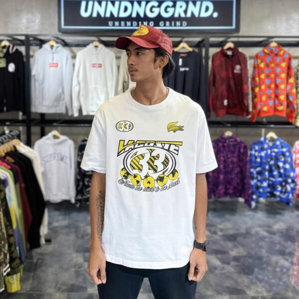 LACOSTE From The Court To The Street White Tee (Large) - SOLD