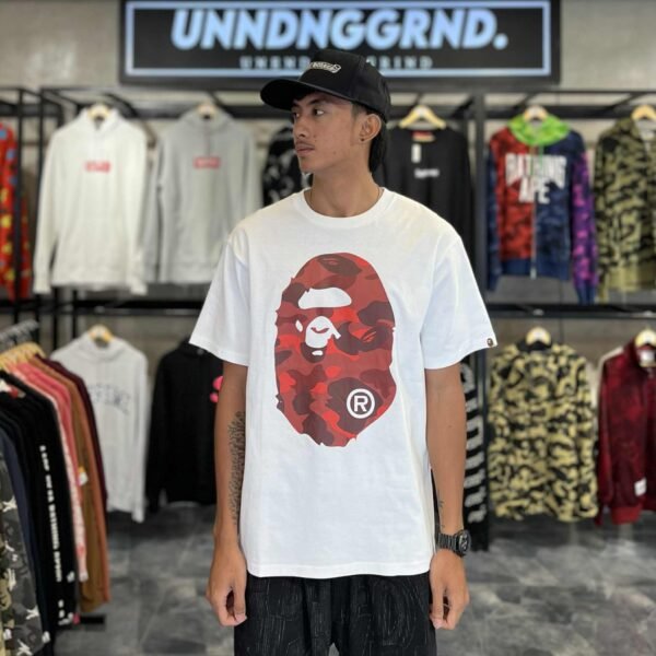 BRANDNEW BAPE Big Head Red Camo White Tee (Large) - SOLD