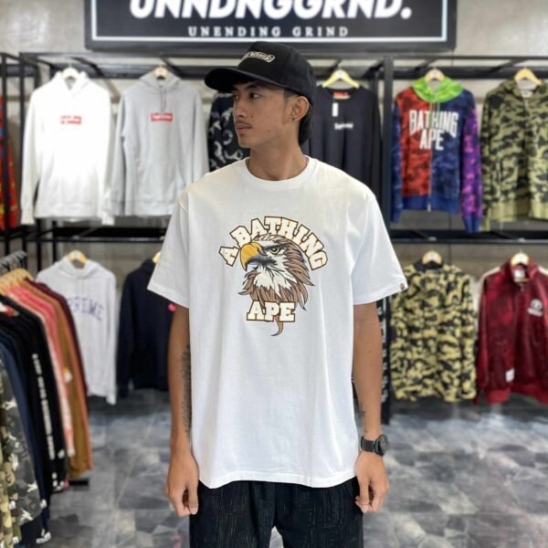 BRANDNEW BAPE Eagle College White Tee (XL) - SOLD