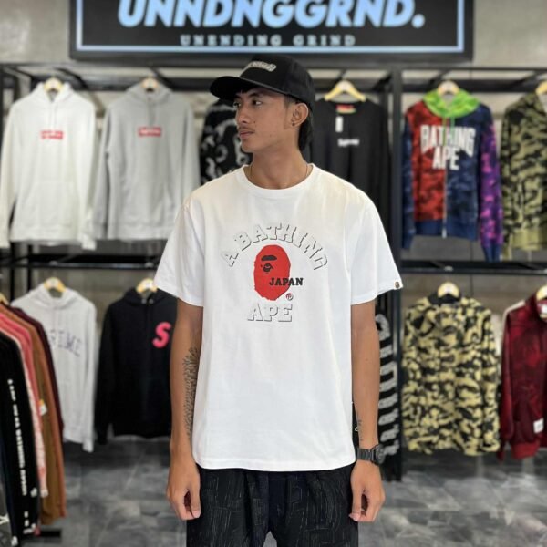 BRANDNEW BAPE Japan College Logo White Tee (XL) – SOLD