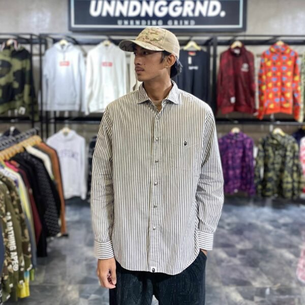 BAPE Stripes One Point Long Sleeves Polo (Large) - SOLD