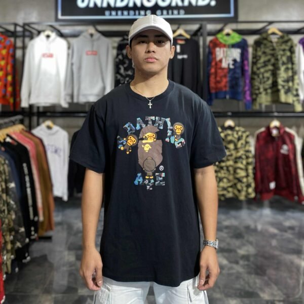 BAPE BABY MILO On Ape Head Black Tee (Large) – SOLD