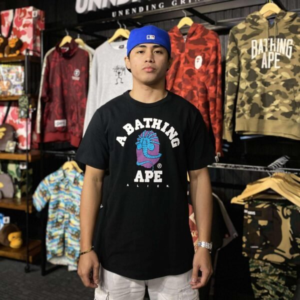BAPE x ALIEN FACE Hugger College Black Tee (Medium) – SOLD