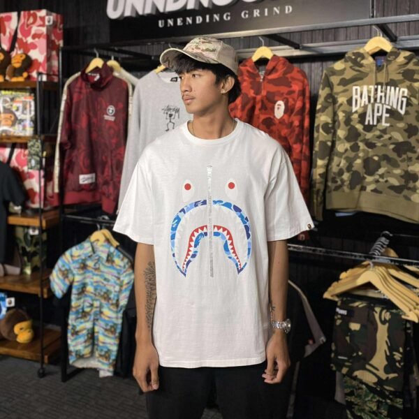 BAPE Shark Blue Camo White Tee (2XL) - SOLD
