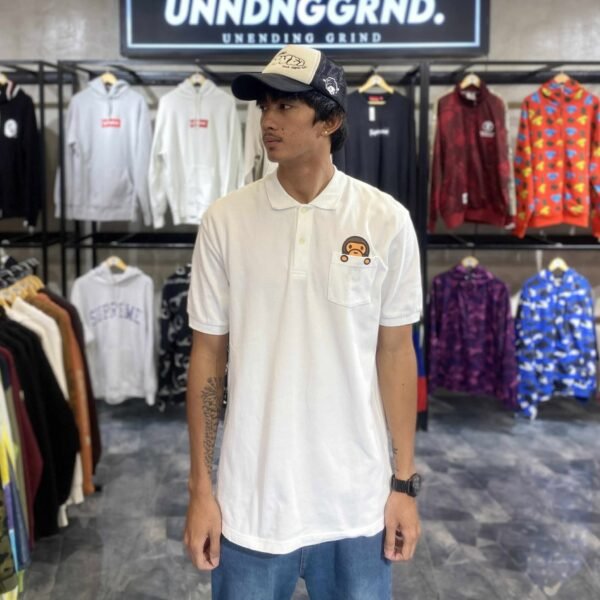 BRANDNEW BAPE BABY Milo White Polo Shirt (XL) - SOLD