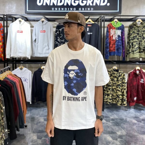 BRANDNEW BAPE Big Head Blue Camo White Tee (XL) - SOLD
