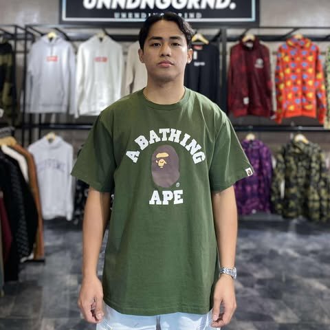 BAPE College Green Tee (Large) – SOLD