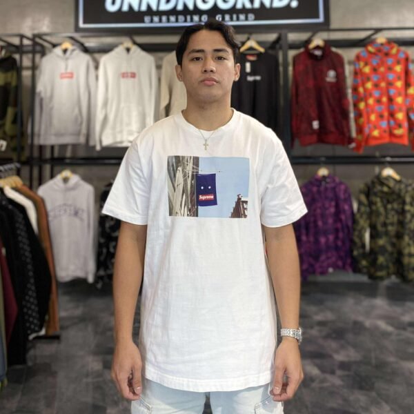 SUPREME Banner White Tee (Small) – SOLD