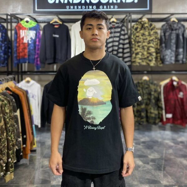 BRANDNEW BAPE Sunrise Big Head Black Tee (Large) - SOLD