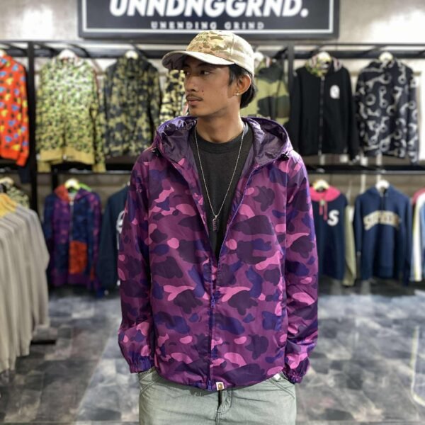 BAPE Purple Camo Windbreaker Full Zip (Large)