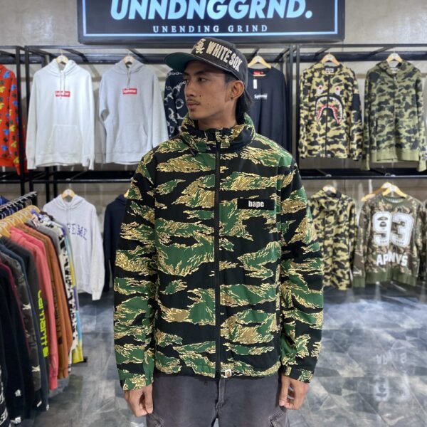 BAPE Tiger Camo Jacket W/ Hood (XL) - SOLD