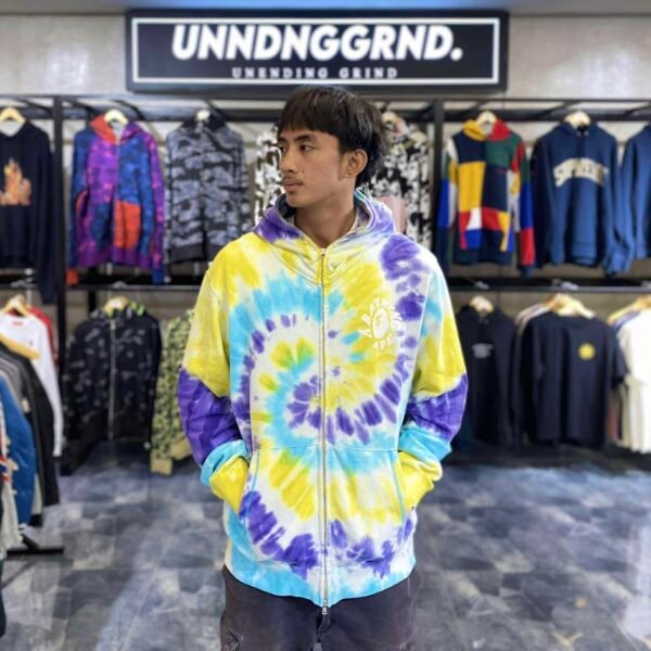 BAPE Tie-dye Full Zip Hoodie (XL)