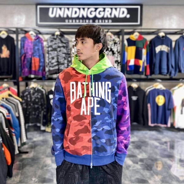 BAPE Crazy Camo Full Zip Hoodie (Large)