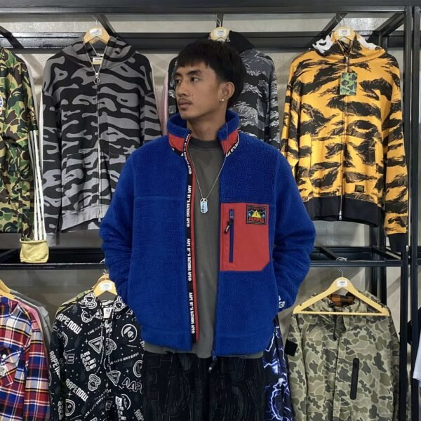 AAPE Blue Fleece Zip Up (Large) - SOLD