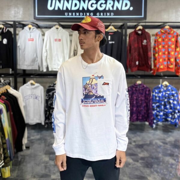 ICE CREAM Running Dog White Long Sleeve Tee (XL)