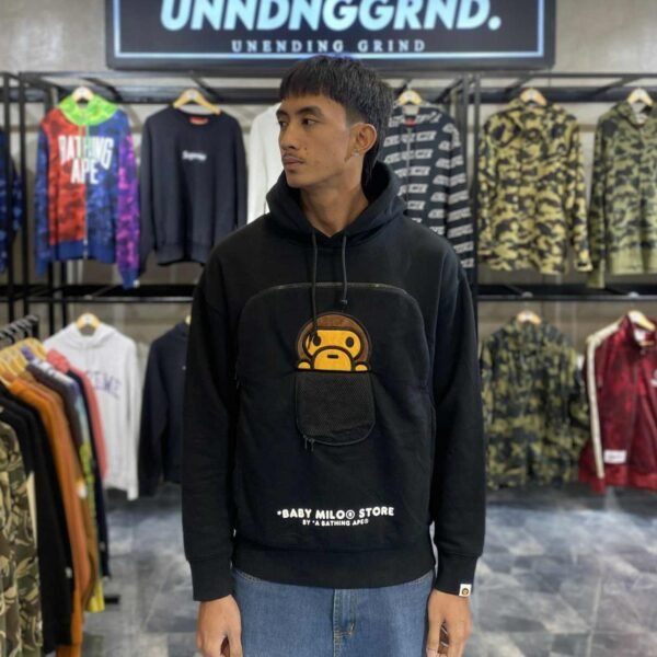 BAPE Baby Milo Pull Over Black Hoodie – SOLD