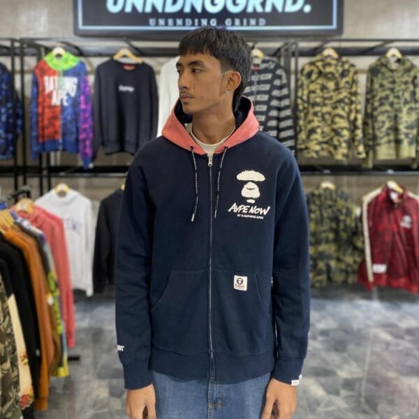 AAPE Now Navy Blue W/ Coral Hood (Large) - SOLD