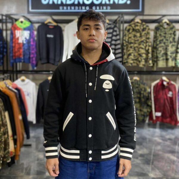 AAPE Black Varsity Jacket (Medium) – SOLD