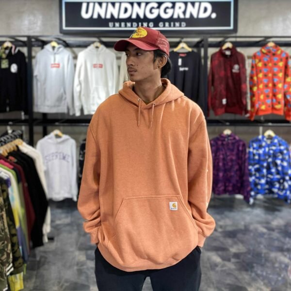 CARHARTT Loose Fit Graphic Orange Hoodie (2XL) - SOLD