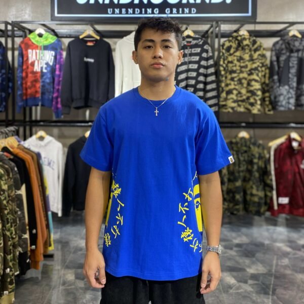 BRANDNEW BAPE Bicolor Side Kanji Logo Blue Tee (Medium) - SOLD