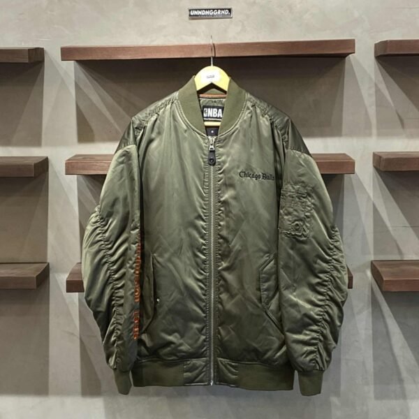 NBA Bulls Green Bomber Jacket (Medium)