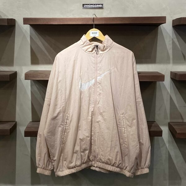 NIKE Swoosh Baby Pink Woven Zip Up (Large) - SOLD