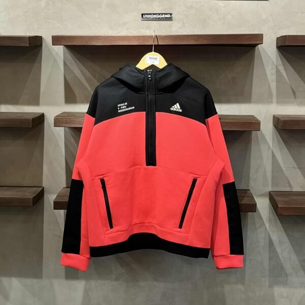 ADIDAS Pink Double Knit Pullover Hoodie Women (Medium) - SOLD