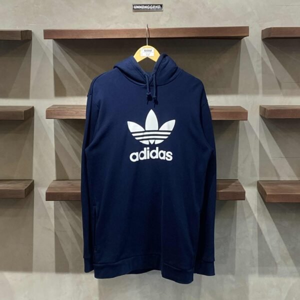 ADIDAS Mid Trefoil Navy Blue Hoodie (Medium)