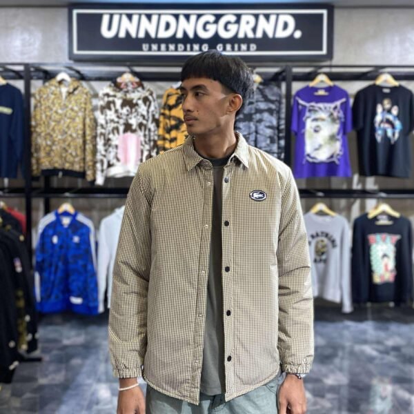 BRANDNEW LACOSTE Brown Checkered Bomber Jacket (XS) - SOLD