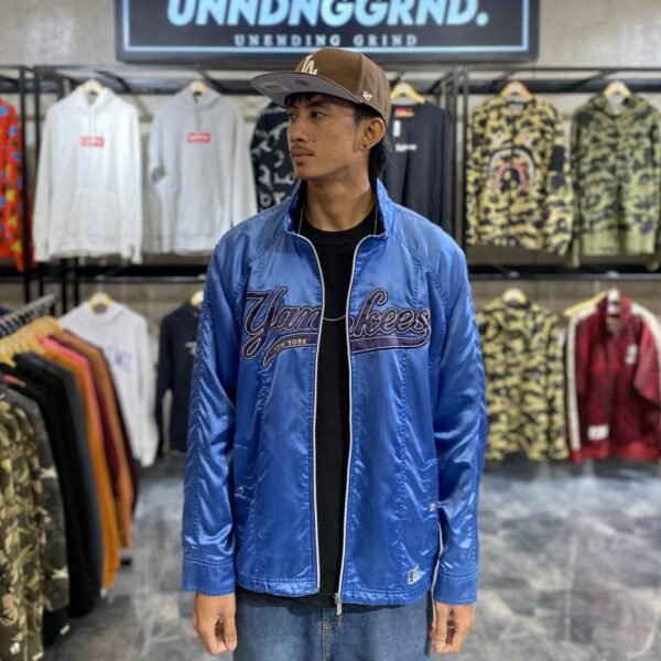 MLB Yankees Sky Blue Varsity Jacket (Large)