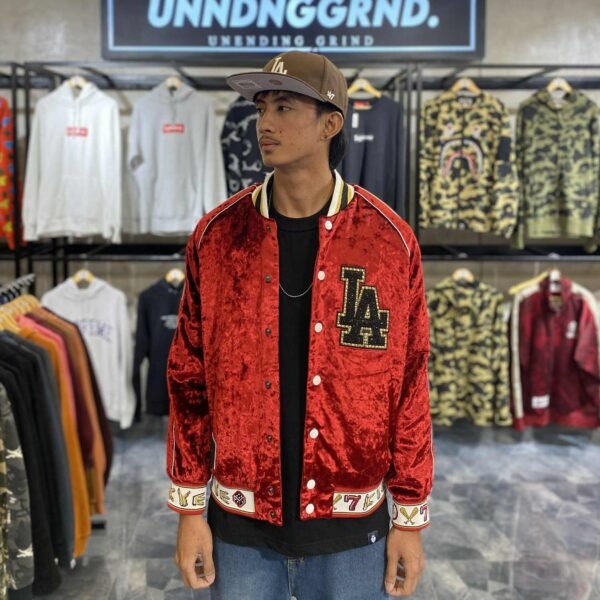 MLB x KYE LA Red Velvet Varsity Jacket (Small) – SOLD