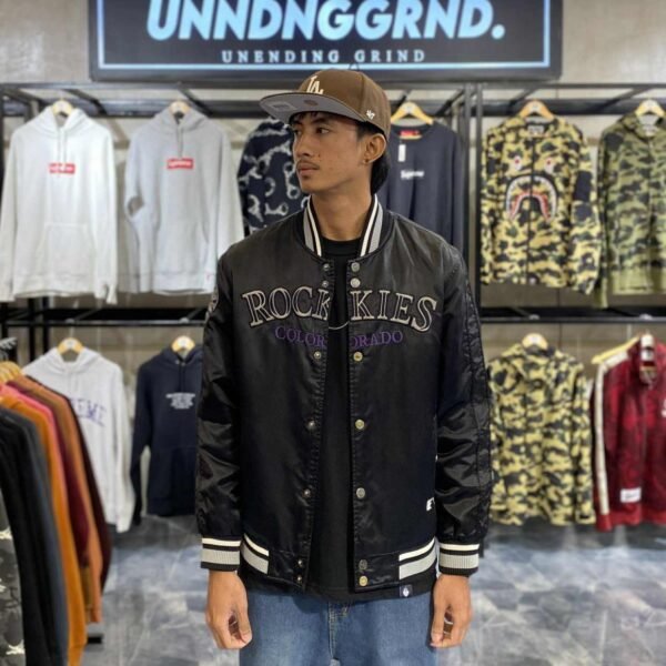 MLB Rockies Colorado Black Varsity Jacket (Medium) - SOLD