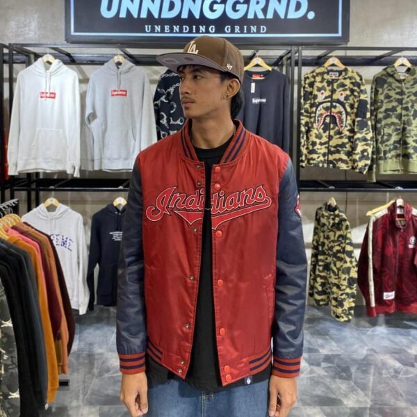 MLB Indians Red Varsity Jacket (Large)
