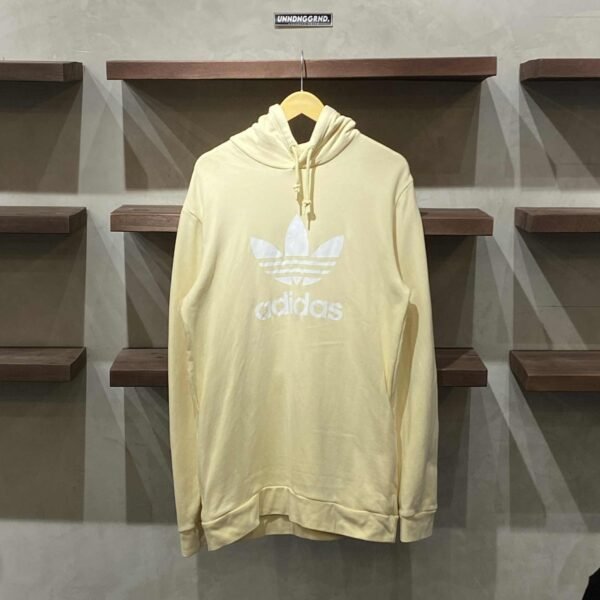 ADIDAS Trefoil Pale Yellow Dress Hoodie (Large)