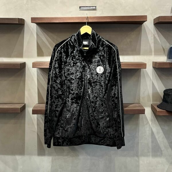 NBA Brooklyn Black Velvet Zip Up (XL) - SOLD