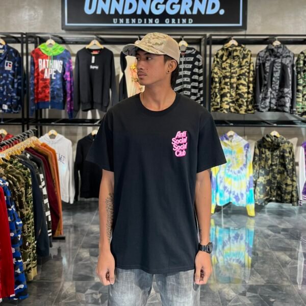 BRANDNEW ASSC Pink Logo Black Tee (Large) - SOLD