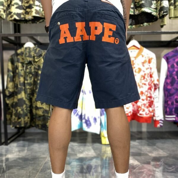 AAPE Spellout Navy Blue Denim Shorts (Medium) - SOLD